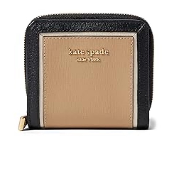 kate spade Handbags - Kate Spade Black and Tan Compact Wallet